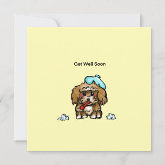 Maltipoo under the weather  holiday card