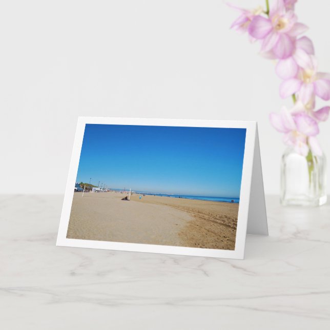 Malvarossa Beach, Valencia, Spain Card (Orchid)