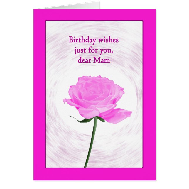 Mam Birthday Beautiful Pink Rose (Front)