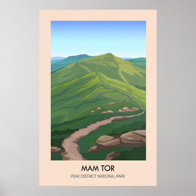 Mam Tor Peak District Travel Poster (Front)