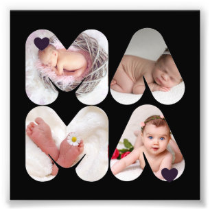 MAMA 4 x Photo Collage Gift For Mothers, Mum,