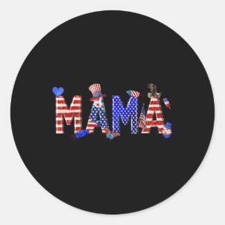Mama 4th Of July Crew Matching Family Fourth Of Ju Classic Round Sticker