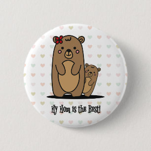 Mama and Baby Bear Best Mum Button