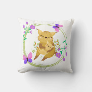 Mama and baby lynx/wildcat  cushion