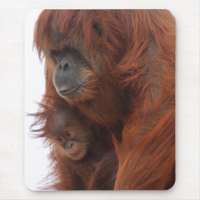 Mama and baby Orangutan Mouse Pad (Front)