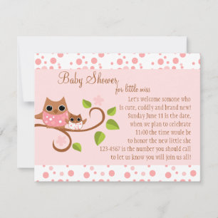 Mama and Baby Owl Invitation