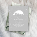 Mama and Baby Polar Bear Neutral Baby Shower Invitation<br><div class="desc">A winter baby shower theme featuring an illustration of a mama and baby polar bear surrounded by snowflakes. Background is grey.   Customise the text with details of your occasion.</div>