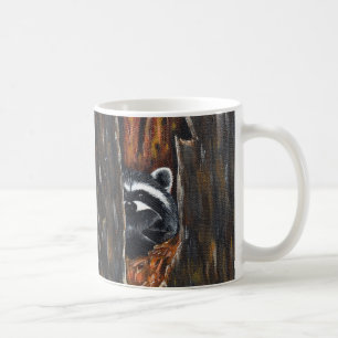 Mama and Baby Racoon Painting Coffee Mug