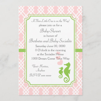 Mama and Baby Seahorse Invitation