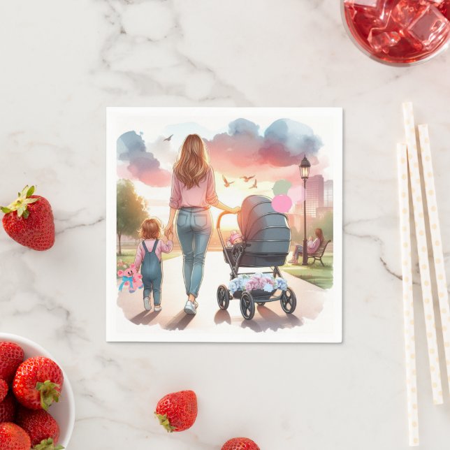 Mama and Children Day at Park Napkins (Insitu)