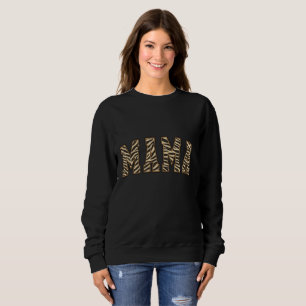 MAMA Animal Print Arch Lettering Sweatshirt