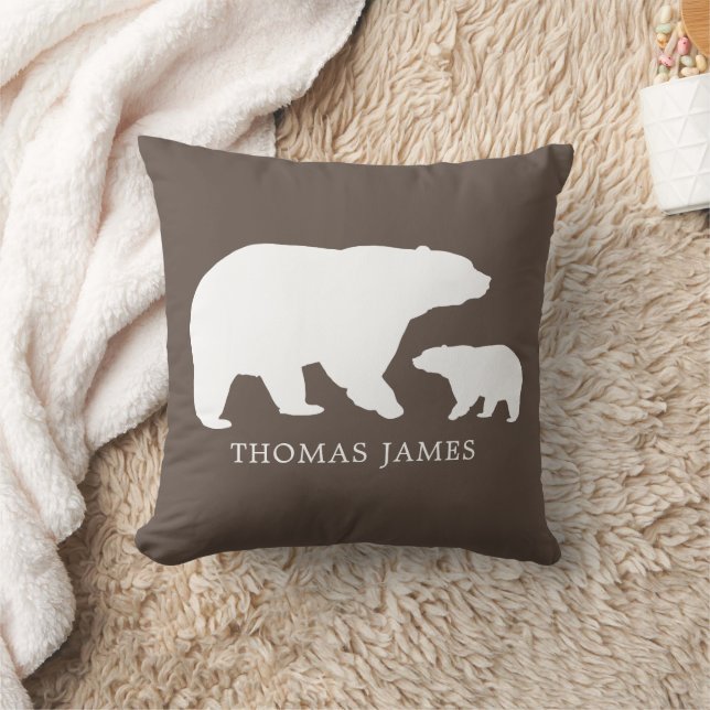 Mama Baby Bear Brown Cushion (Blanket)