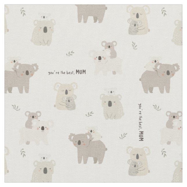 Mama baby children koala fabric (Close Up)