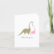 Mama Baby Dinosaur Pink Baby Shower Thank You