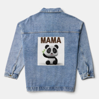 MAMA  BEAR 3 D ART GRAPHIC TARGET MOTHER WINTER  DENIM JACKET
