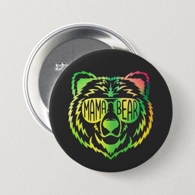 Mama Bear  7.5 Cm Round Badge (Front & Back)