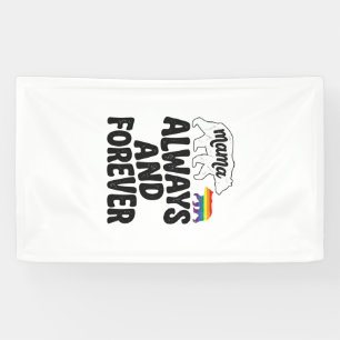 Mama Bear Always And Forever Vintage Rainbow Shirt Banner