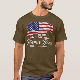 Mama Bear American Flag 4th Of July Mother's Day T-Shirt