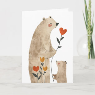 Mama Bear and Cub with Photo Mother's Day Card