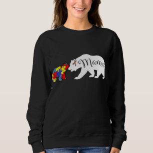 Mama Bear Autism Awareness Hoodie Mum Grandma Wome