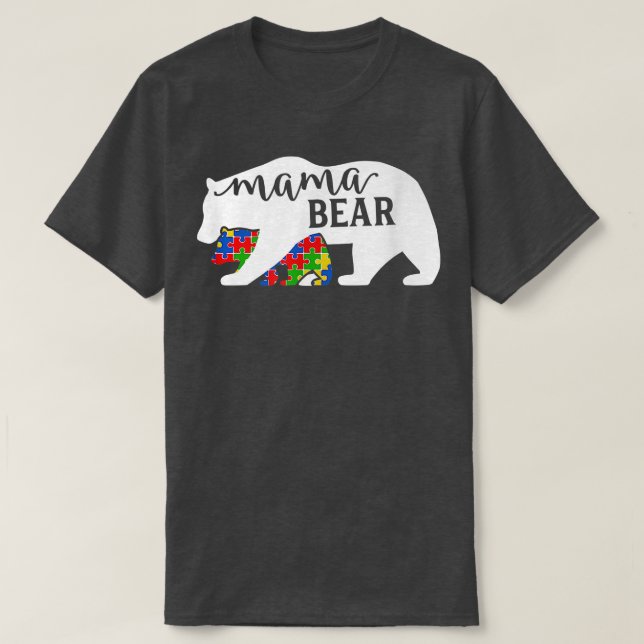 Mama Bear Autism Awareness Month Premium  T-Shirt (Design Front)