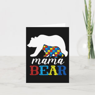 Mama Bear Autism Awareness Puzzle Mum Gift Card