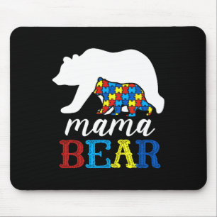Mama Bear Autism Awareness Puzzle Mum Gift  Mouse Pad