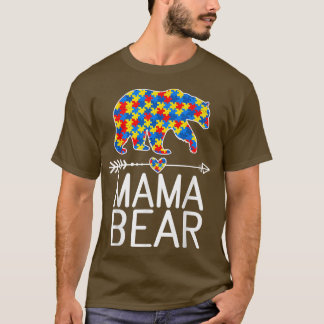 Mama Bear Autism Awareness Puzzle Piece Premium  T-Shirt