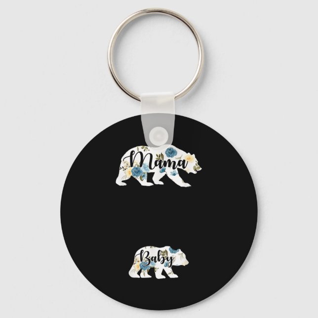 Mama Bear Baby Bear Pregnancy Pregnant Mom Mothers Key Ring (Front)