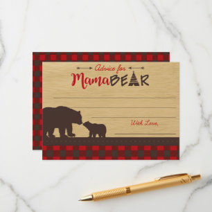 Mama Bear Baby Shower Advice for Mummy Cards