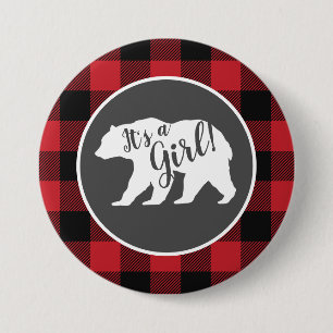Mama Bear Baby Shower Woodland Lodge 7.5 Cm Round Badge