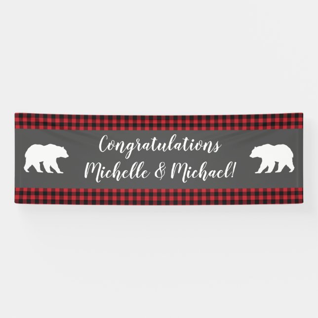 Mama Bear Baby Shower Woodland Lodge Banner (Horizontal)