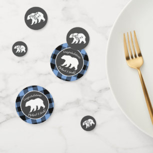 Mama Bear Baby Shower Woodland Lodge Boy Blue Confetti