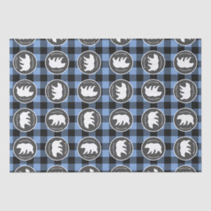 Mama Bear Baby Shower Woodland Lodge Boy Blue Tissue Paper