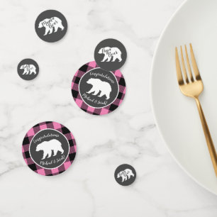 Mama Bear Baby Shower Woodland Lodge Girl Pink Confetti