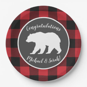 Mama Bear Baby Shower Woodland Lodge Paper Plate
