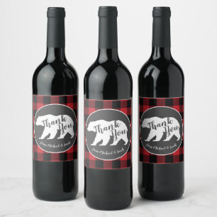 Mama Bear Baby Shower Woodland Lodge Wine Label