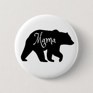 Mama Bear black and white 6 Cm Round Badge