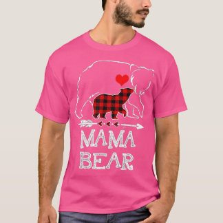 Mama Bear Buffalo Plaid Christmas Family Pajama  T-Shirt