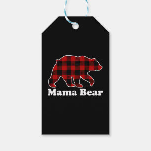 Mama Bear Buffalo Plaid Christmas Gift Tags