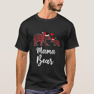 Mama Bear Buffalo Red Plaid Christmas Pajama Famil T-Shirt