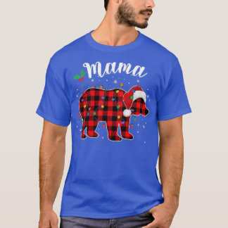 Mama Bear Buffalo Red Plaid Matching Family Christ T-Shirt