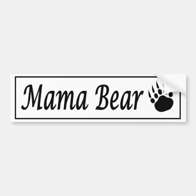 Mama Bear car sticker decal with bear claw (Front)