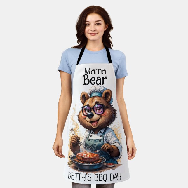 Mama Bear Chef Barbecue Day Apron (Worn)