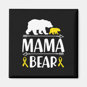 Mama Bear Childhood Cancer Awareness Mum Of A Warr Magnet