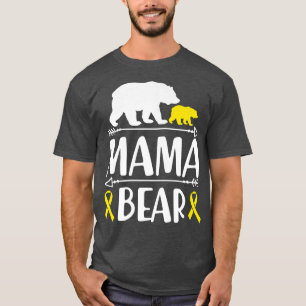 Mama Bear Childhood Cancer Awareness Mum Of A Warr T-Shirt