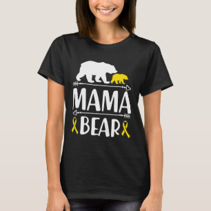 Mama Bear Childhood Cancer Awareness Mum Of A Warr T-Shirt