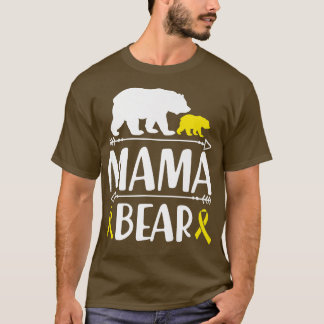 Mama Bear Childhood Cancer Awareness Mum Of A Warr T-Shirt