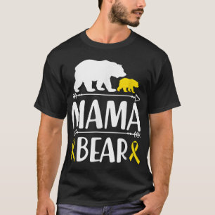 Mama Bear Childhood Cancer Awareness Mum Of A Warr T-Shirt
