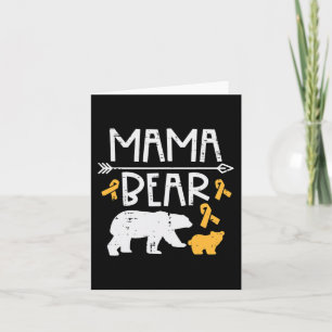 Mama Bear Childhood Cancer Ribbon Awareness Mum Mo Card